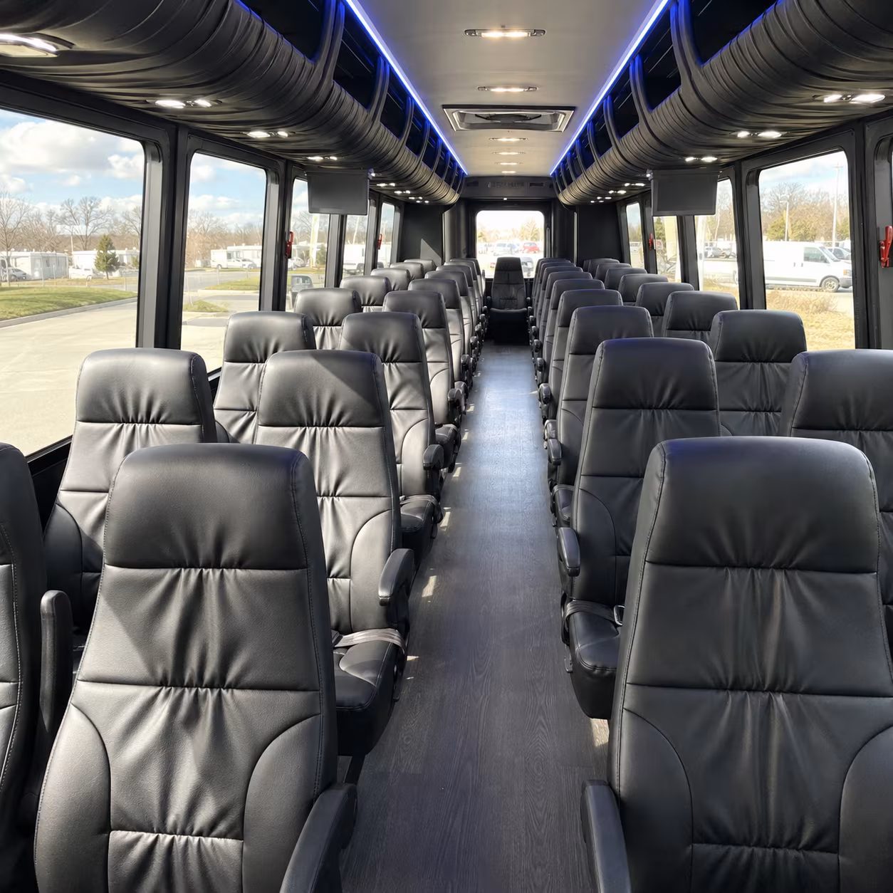 columbus 25 passenger minibus interior