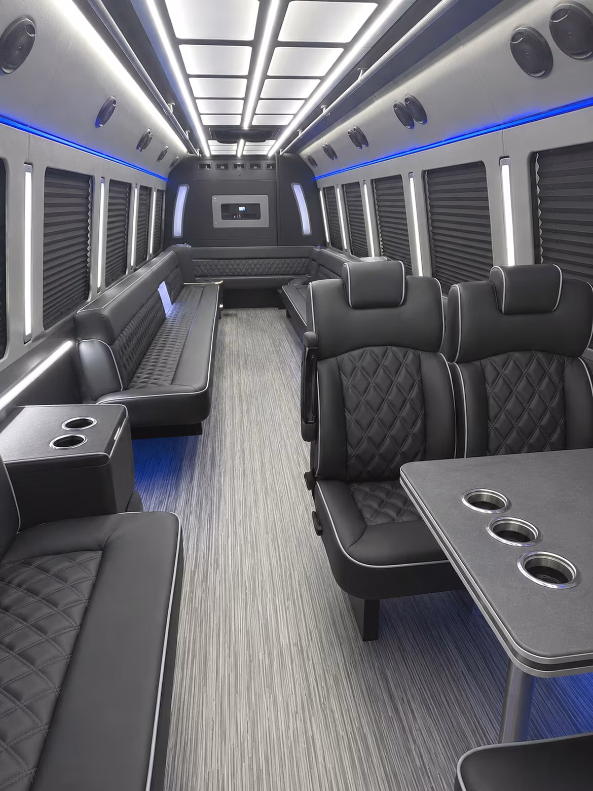 columbus 25 passenger party bus inside