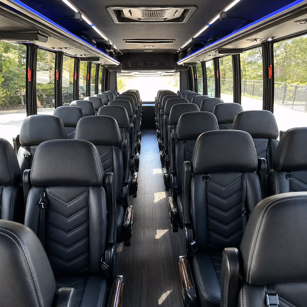 columbus 28 passenger minibus inside