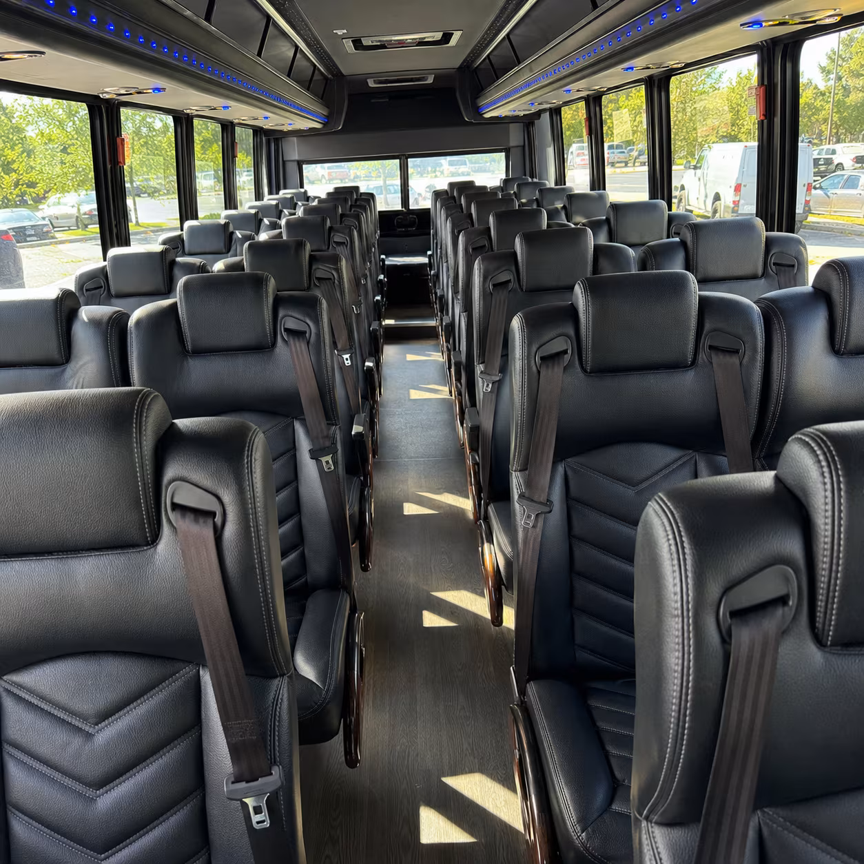 columbus 28 passenger minibus interior