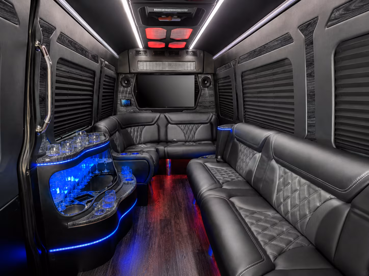columbus 40 passenger party bus inside