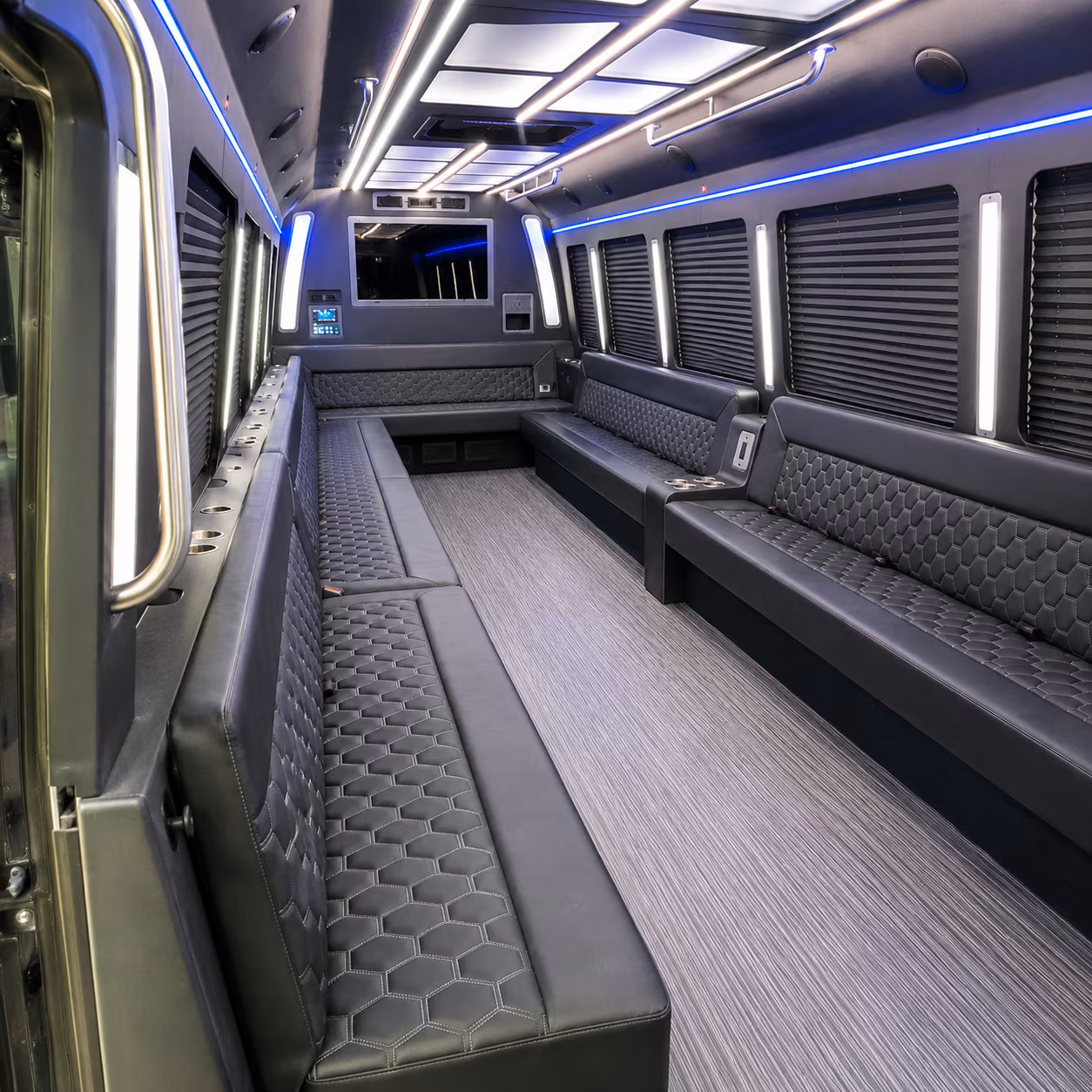 columbus 40 passenger party bus interior