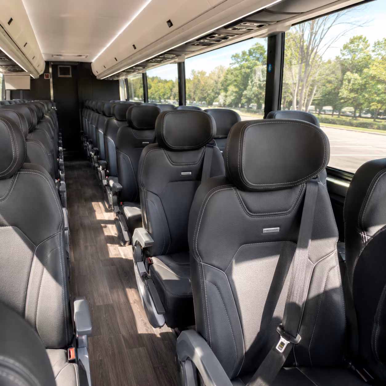 columbus 56 passenger charter bus interior